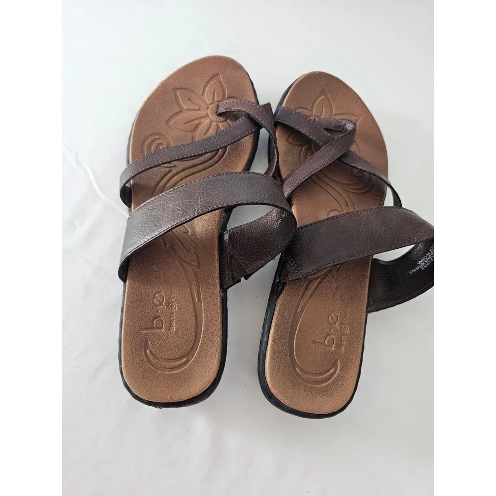 Boho b.o.c. Born Concept Strappy Toe Loop Sandals Womens 8 Brown C54206 Flat